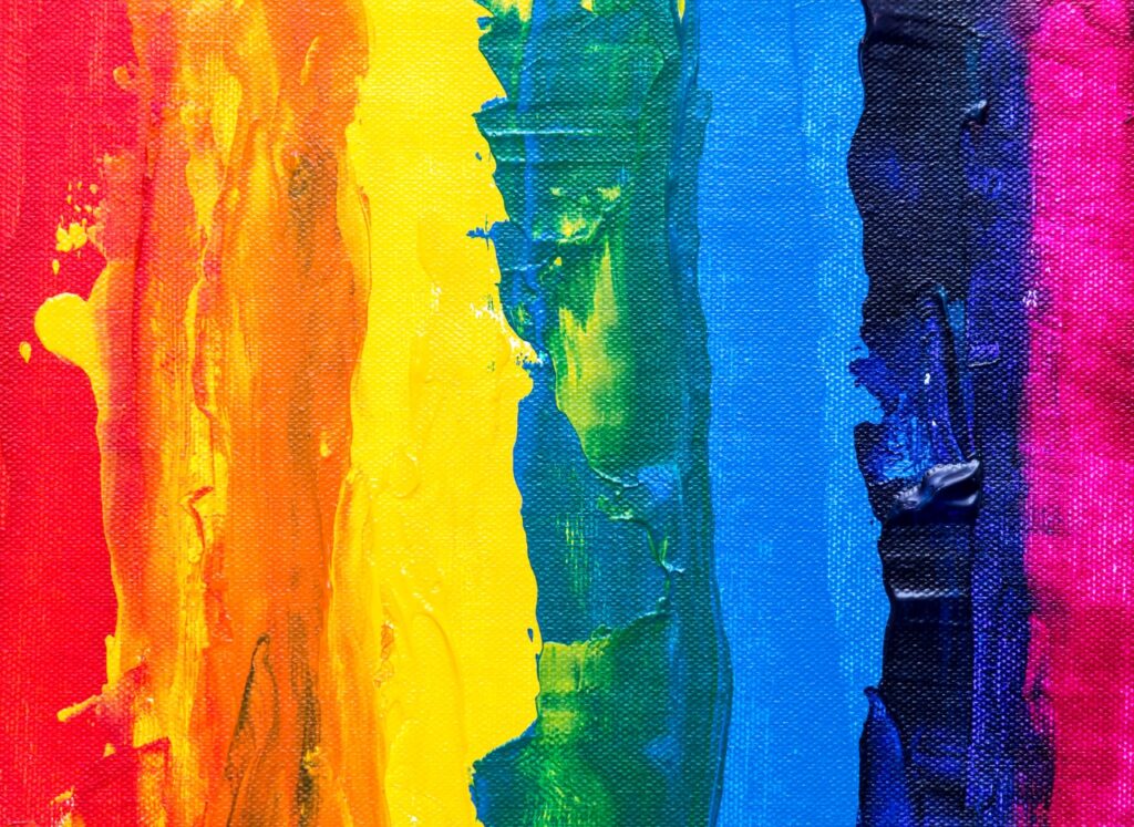 rainbow colors on a canvas