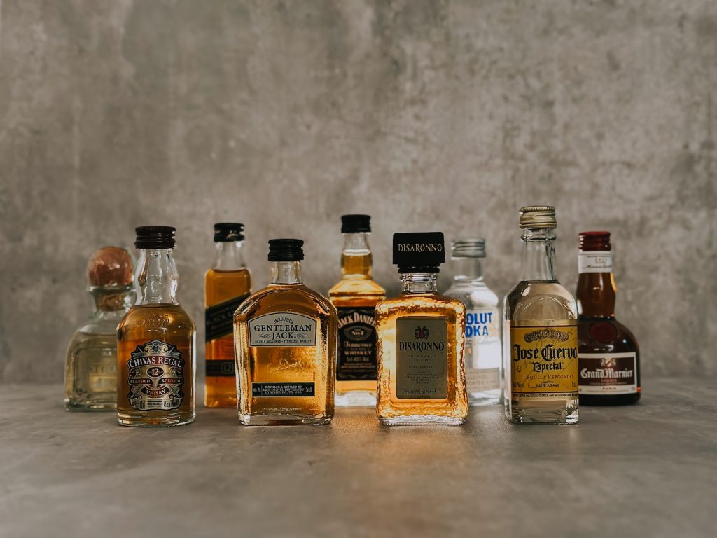miniature alcohol bottles