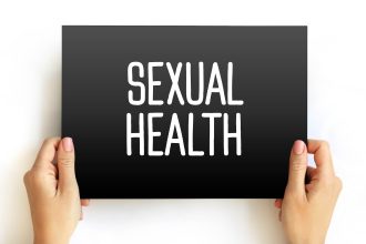 Sexual Health text on card, concept background